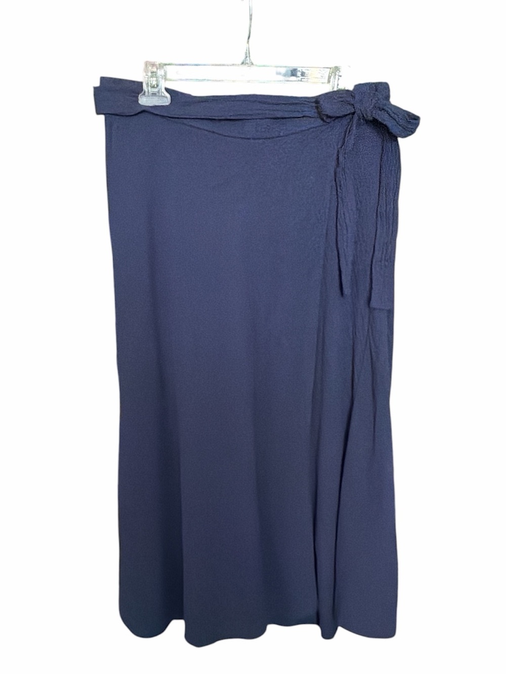 NWT Caslon navy blue cotton gauze midi skirt size large wrap casual lagenlook